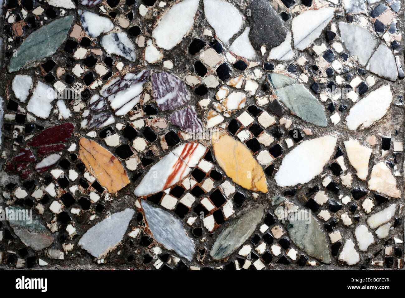 Sol en mosaïque byzantine, l'église Santa Maria e San Donato, Murano, Venise, Vénétie, Italie Banque D'Images