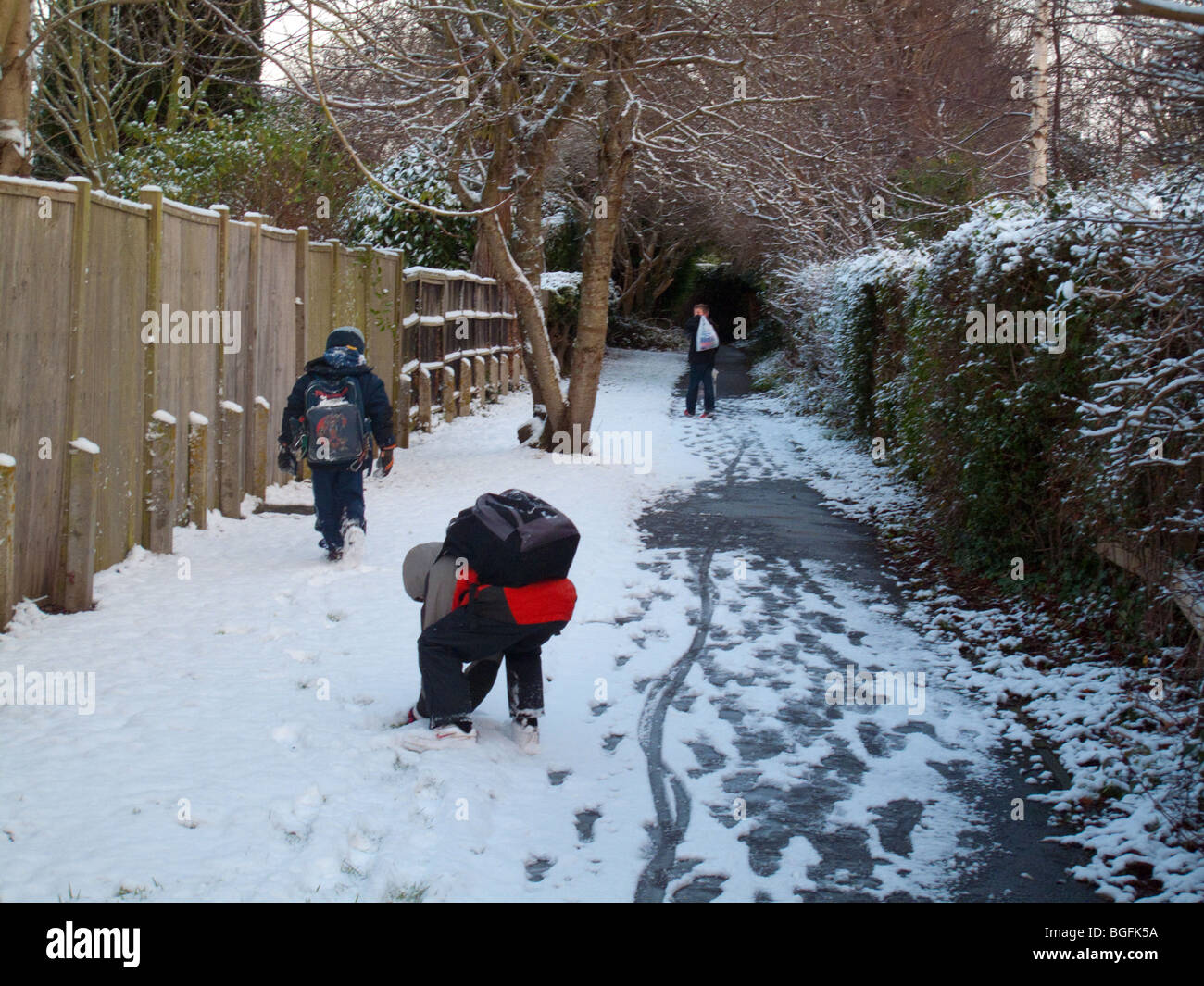 2010 La neige en Angleterre Banque D'Images