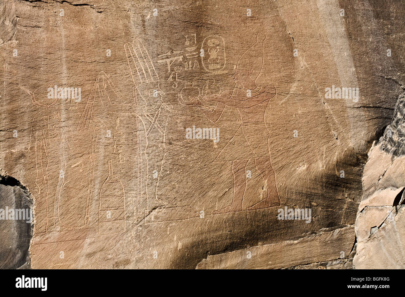 Inscription au Wadi Hammamat, désert de l'Est, les collines de la mer Rouge, Egypte, Afrique du Nord Banque D'Images