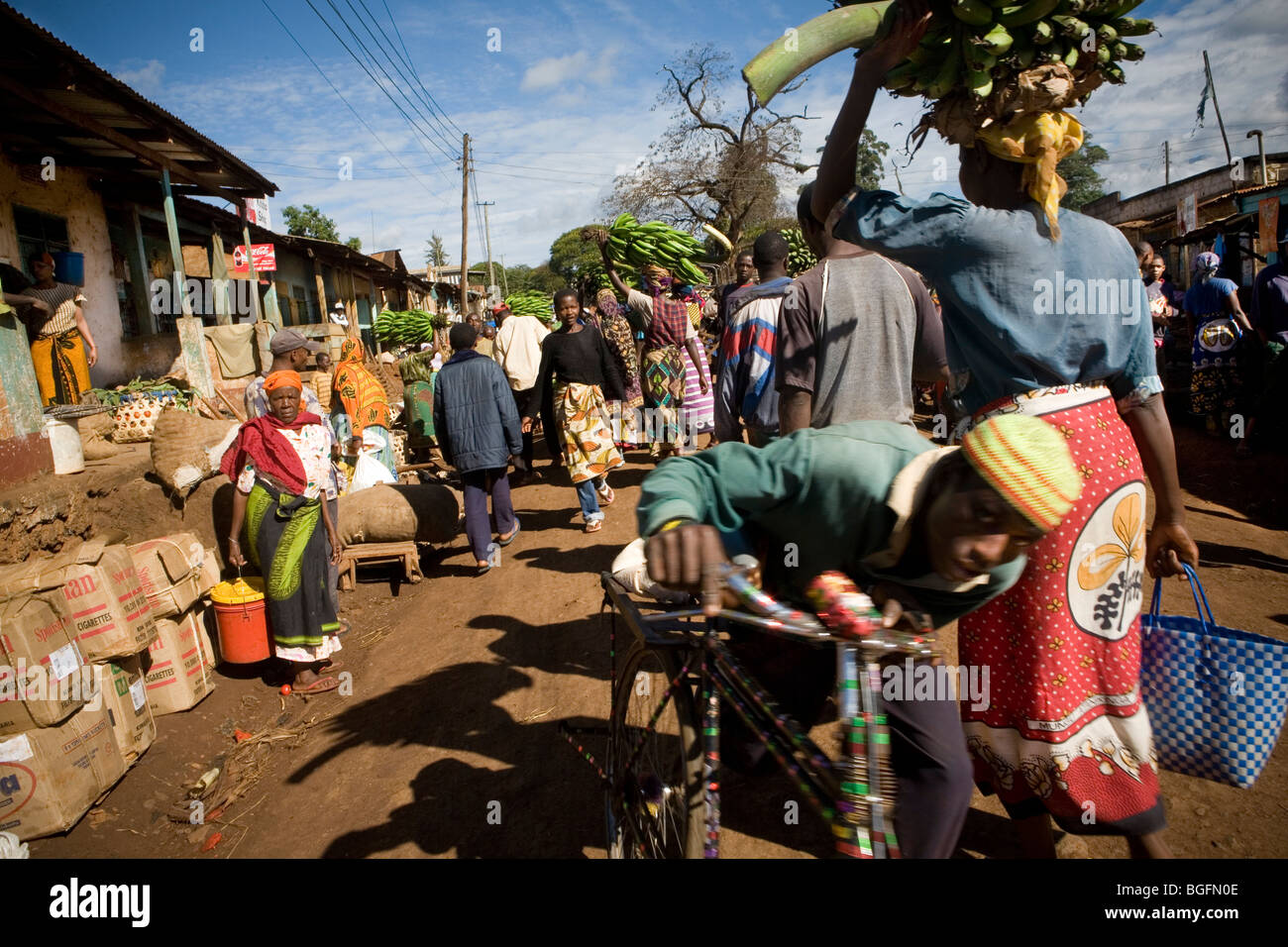 Marché Masama, le Kilimandjaro, Tanzanie Foothills, l'Afrique de l'Est. Banque D'Images