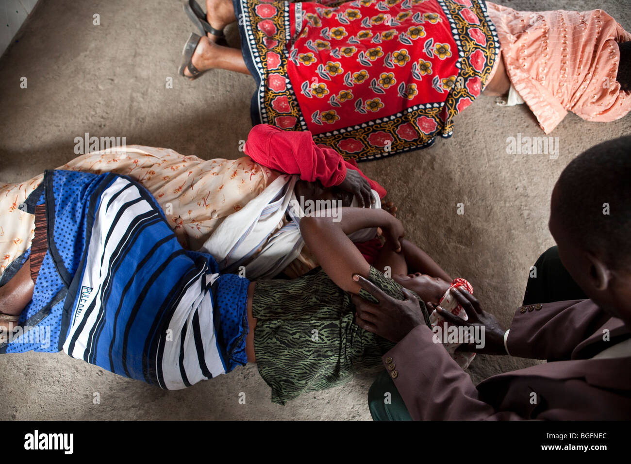 Service de l'église pentecôtiste, la région de Kilimandjaro, Tanzanie, Afrique de l'Est. Banque D'Images