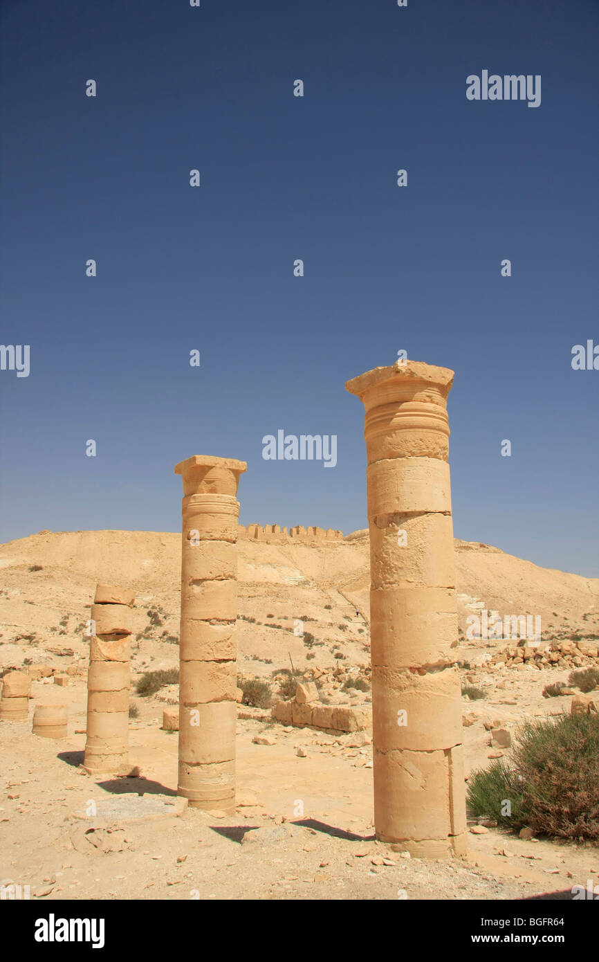 Israël, Néguev, reste d'une église byzantine au pied de Nitzana, Tél. Banque D'Images