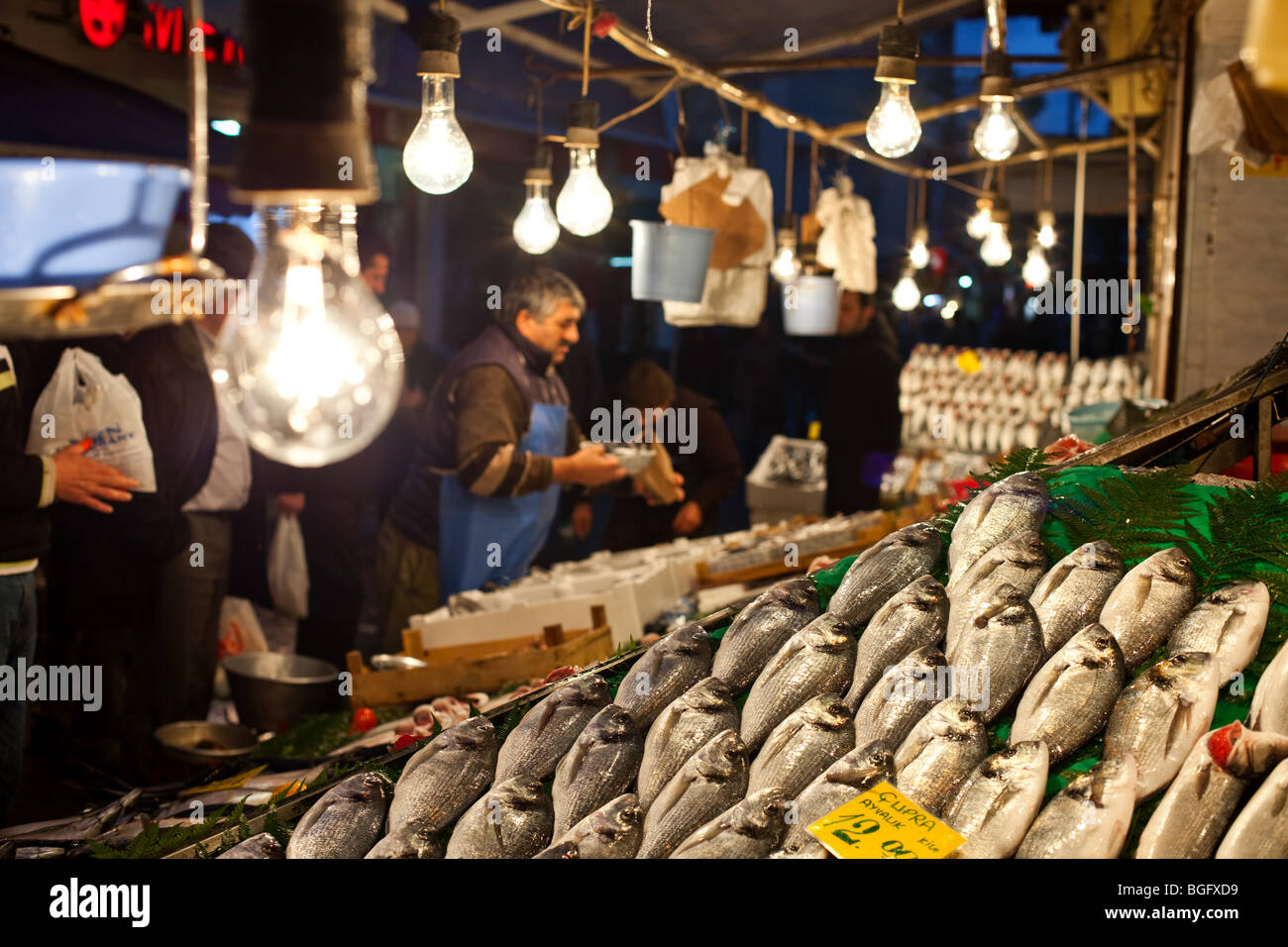 Marché de poisson de Kadikoy, Istanbul, Turquie Banque D'Images