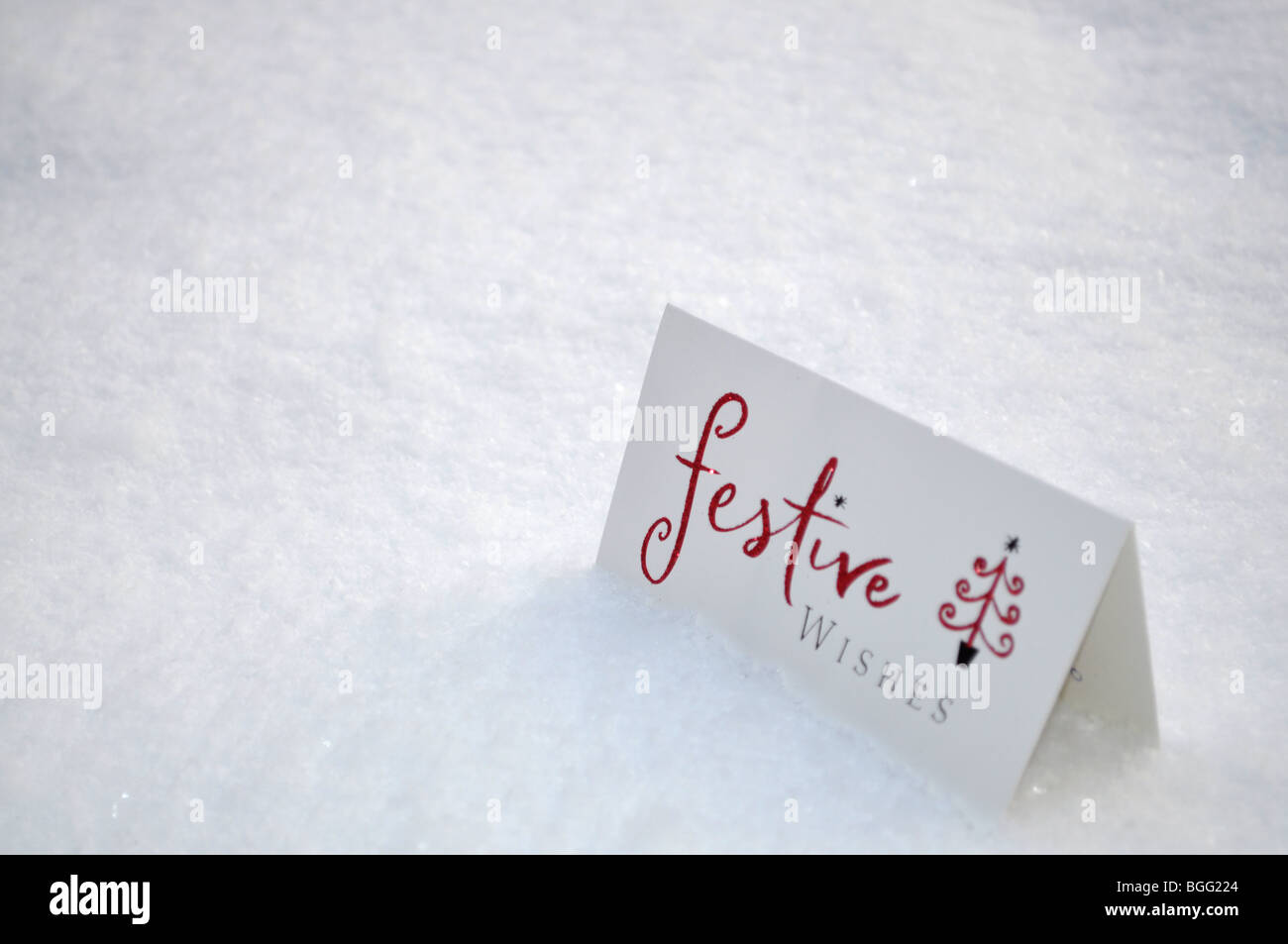 Carte de vœux de Noël a chuté dans la neige Banque D'Images