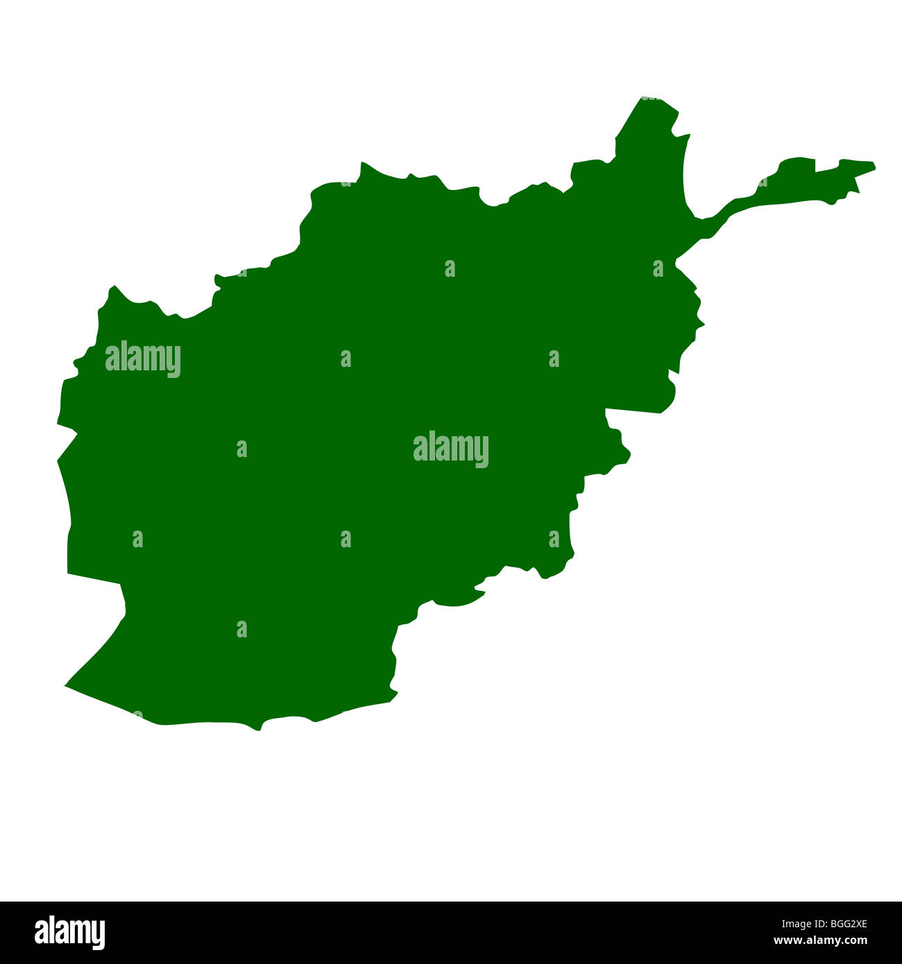 Afghanistan site isolé sur fond blanc. Banque D'Images