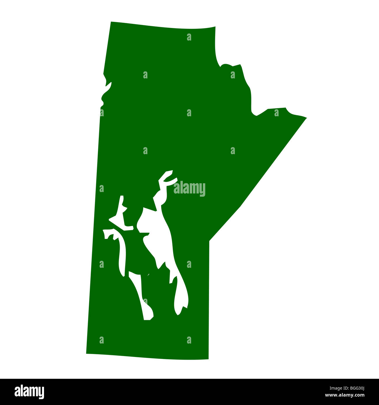 Carte du Manitoba Province ou territoire au Canada, isolé sur fond blanc. Banque D'Images
