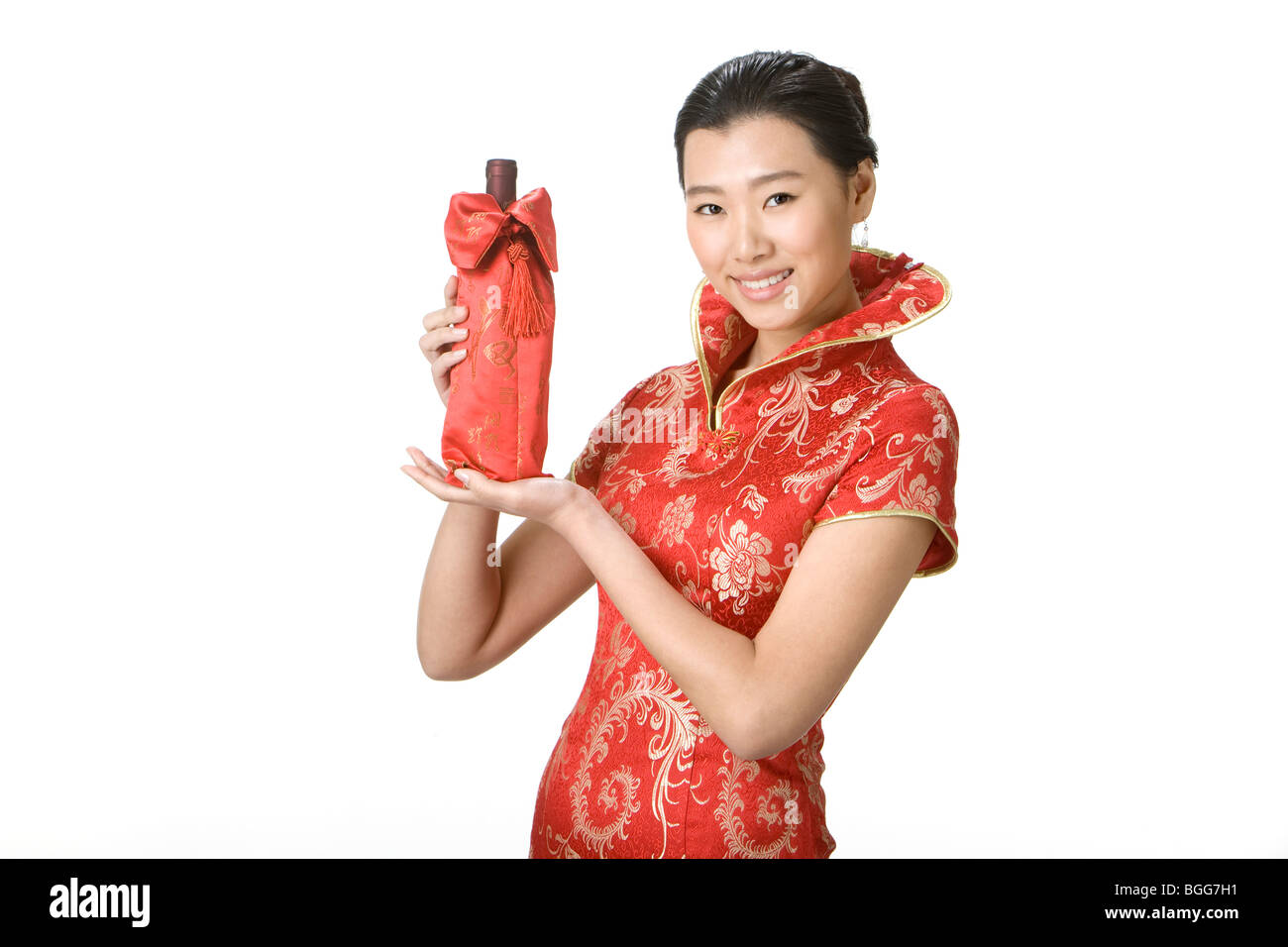 Serveur avec sélection de vins Banque D'Images