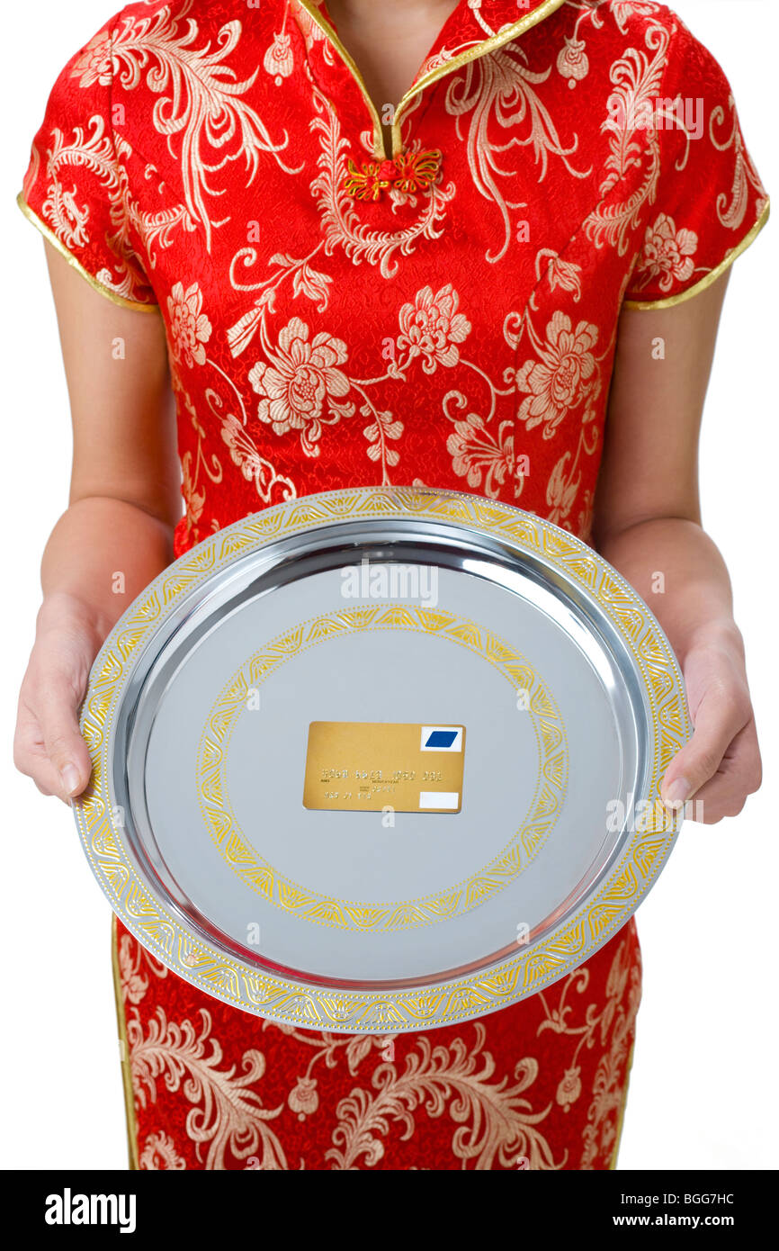 Carte de crédit Retour serveur Banque D'Images