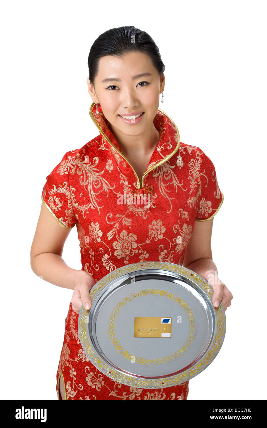 Carte de crédit Retour serveur Banque D'Images