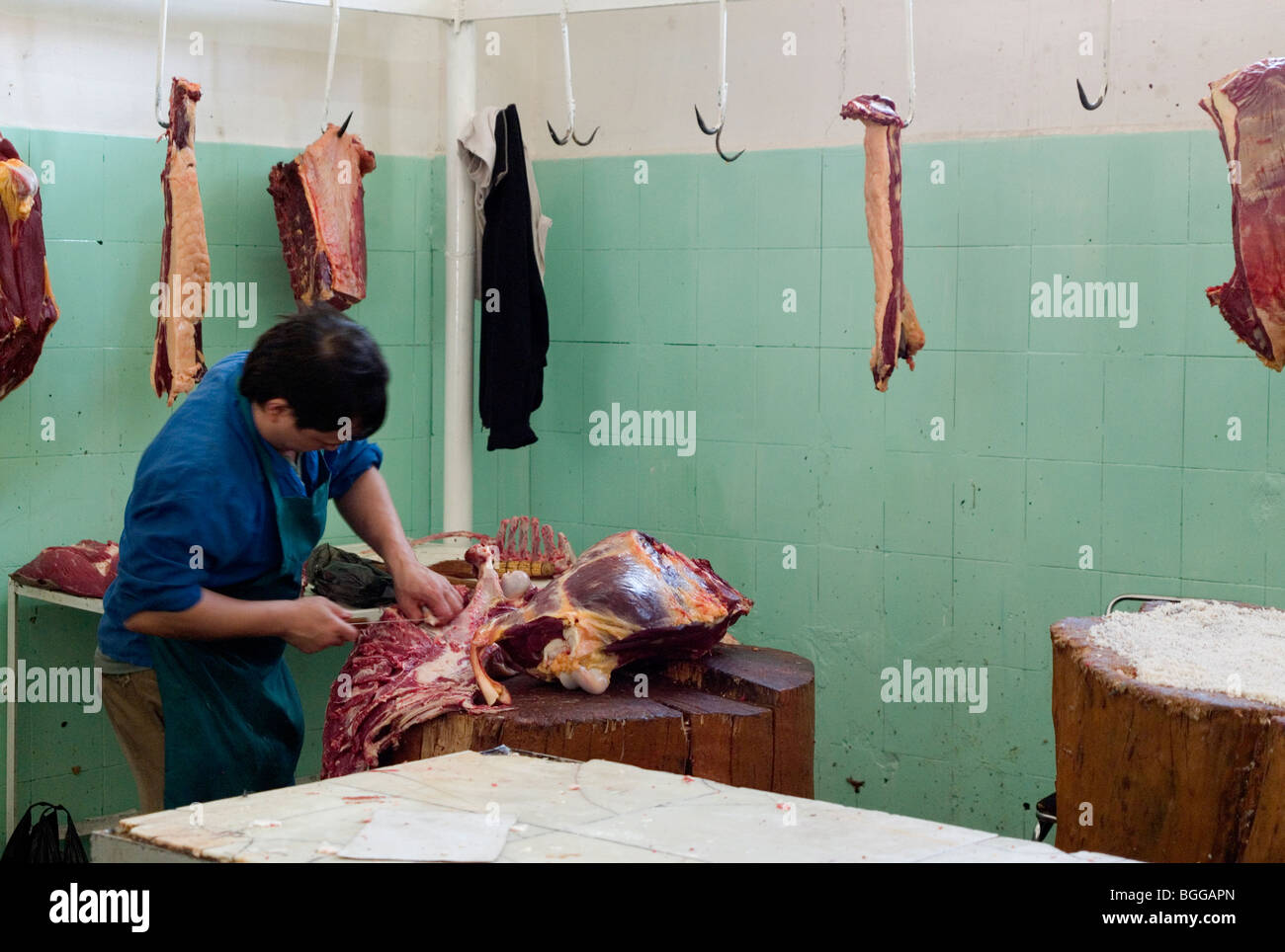 La sculpture, de la viande de boucherie Bazar Chorsu, Tachkent, Ouzbékistan Banque D'Images