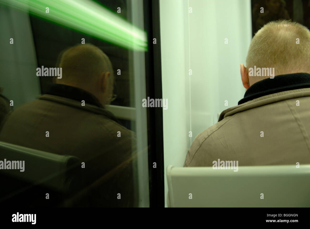 L'intérieur d'une rame de métro Banque D'Images
