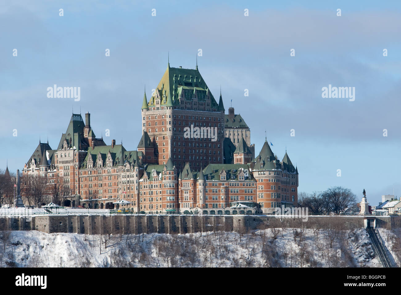 Le Château Frontenac grand hotel, un des sites touristiques les plus populaires de la ville de Québec Banque D'Images