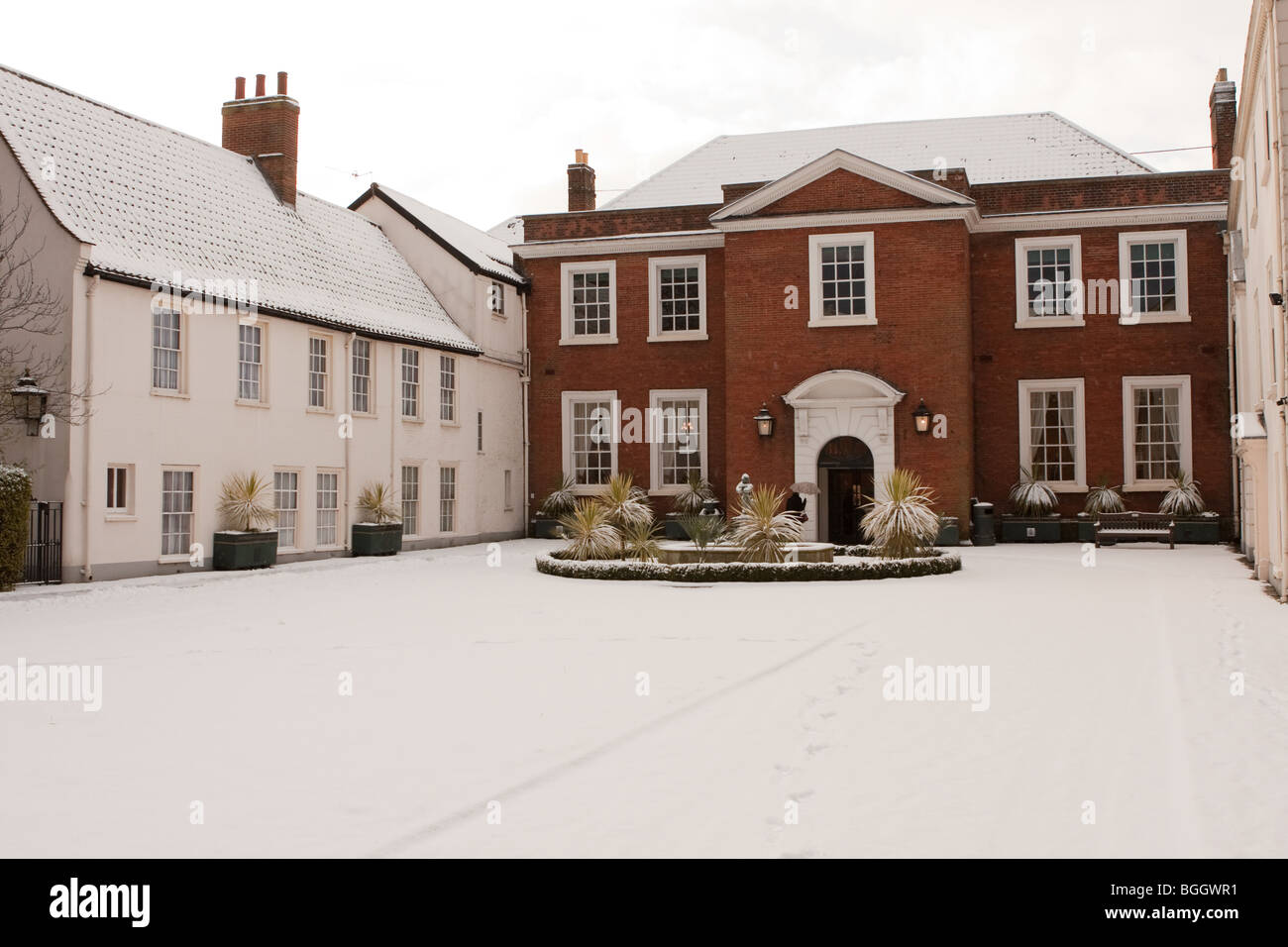 L'Assemblée générale - Maison autour de Norwich au Royaume-Uni de neige de début janvier 2010. Banque D'Images