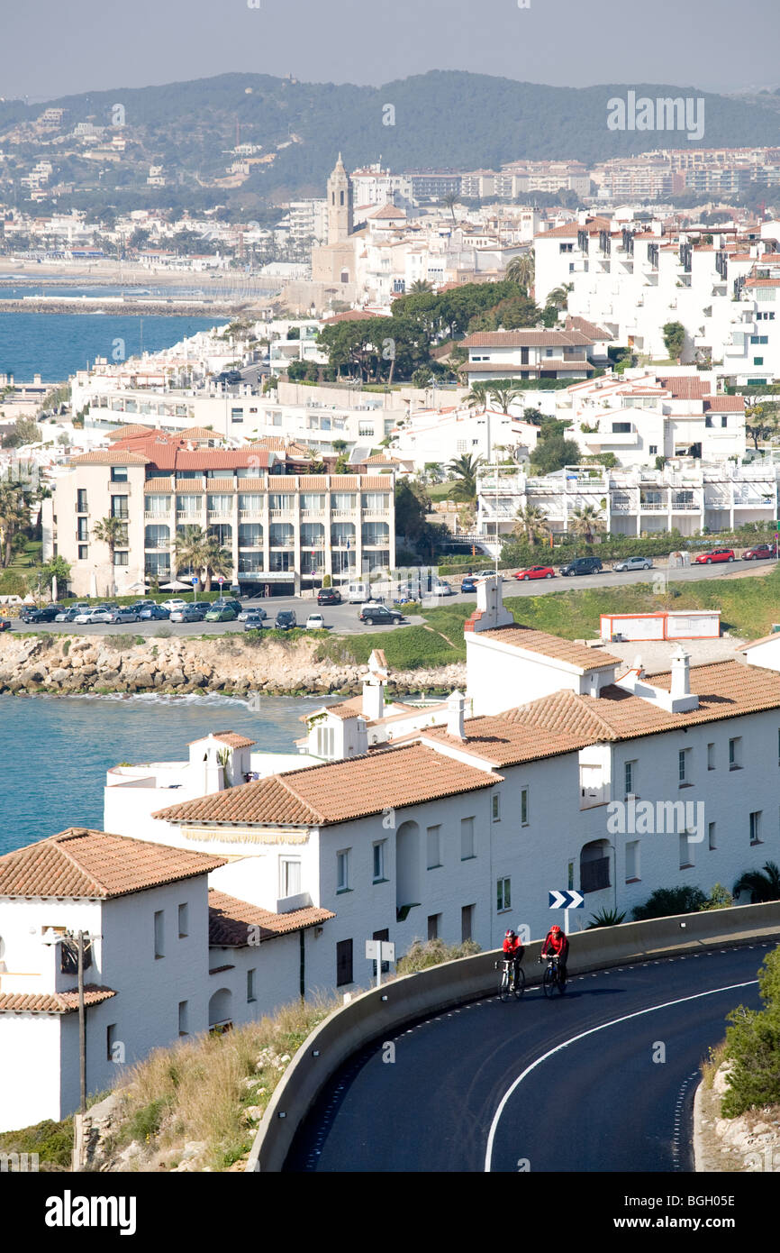 Aperçu de Sitges et de la route de la côte de garraf Banque D'Images