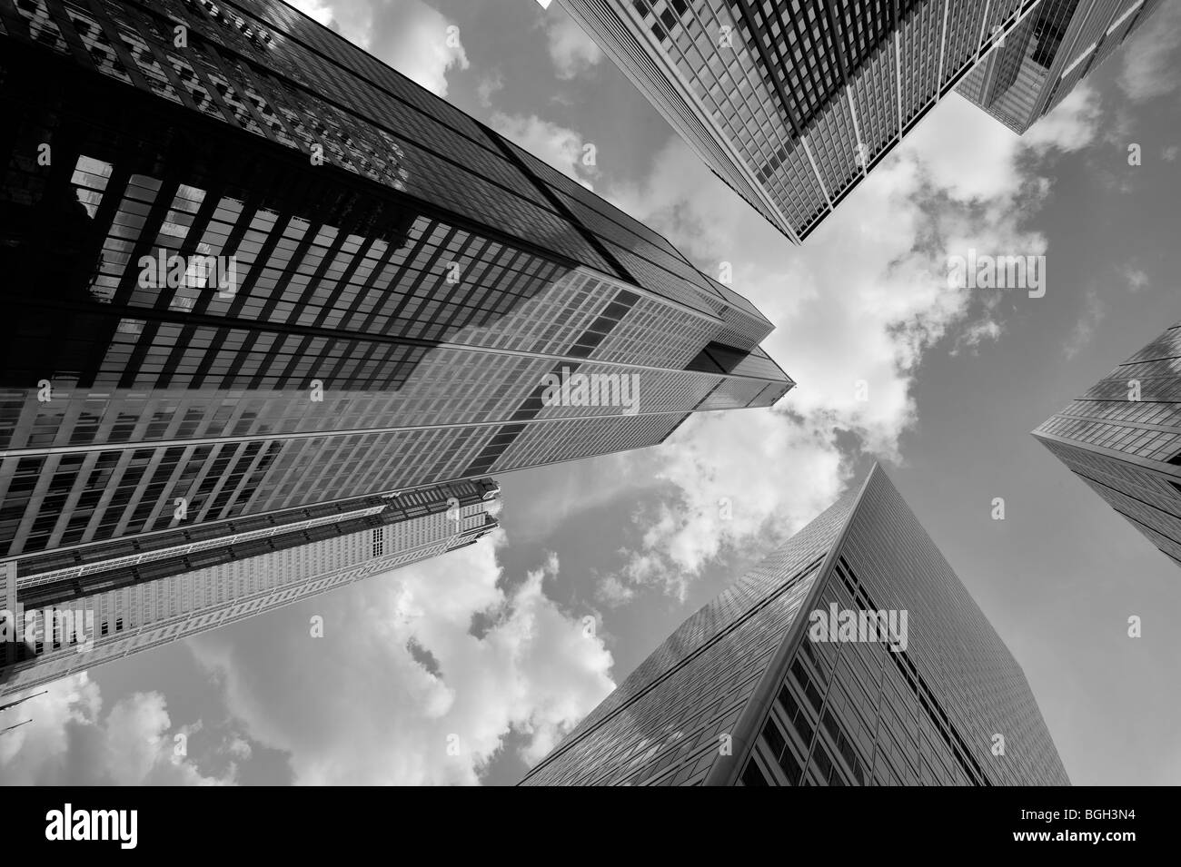 Gratte-ciel dans le centre-ville de Chicago Banque D'Images