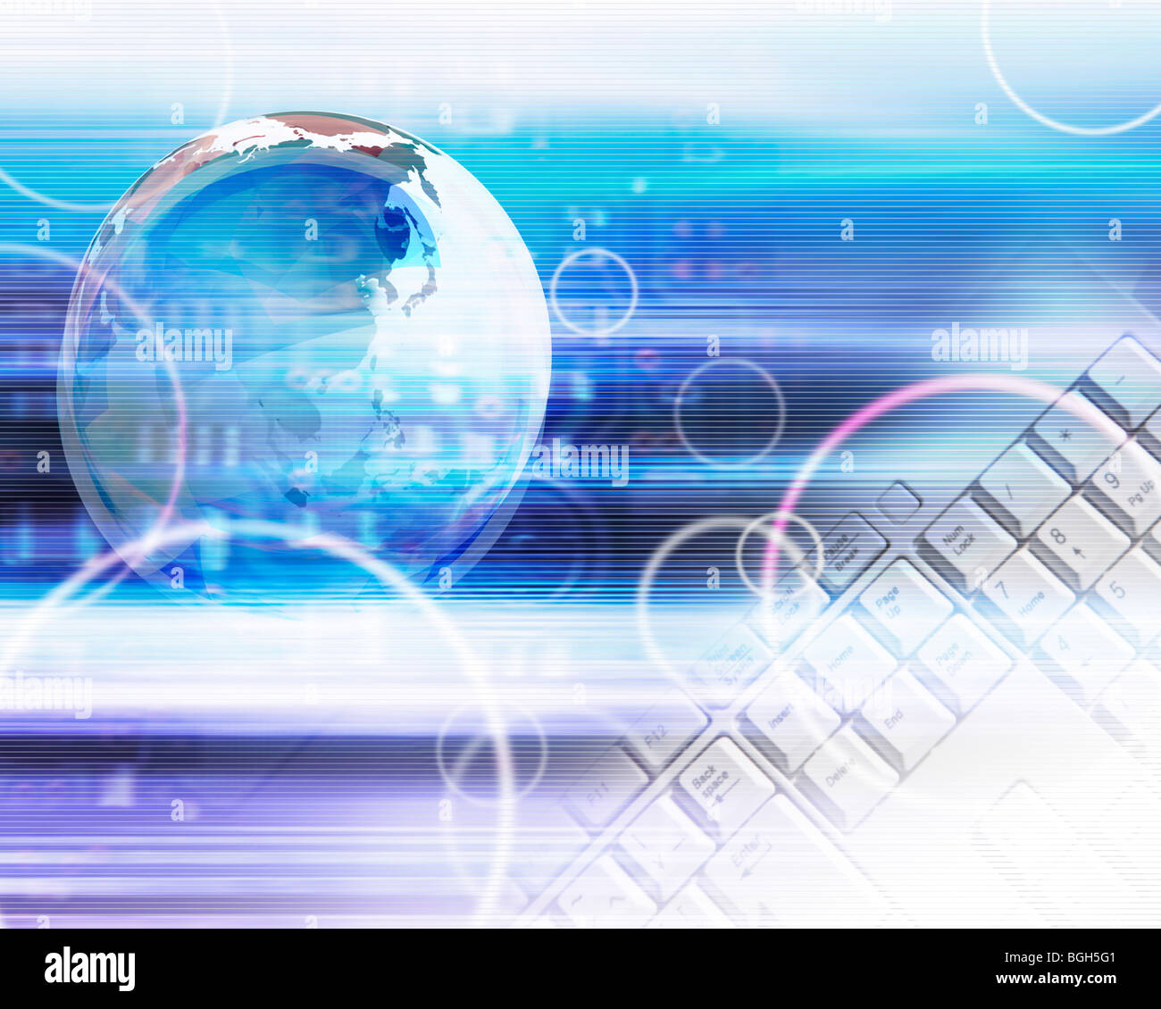Abstract illustration global business technology Banque D'Images
