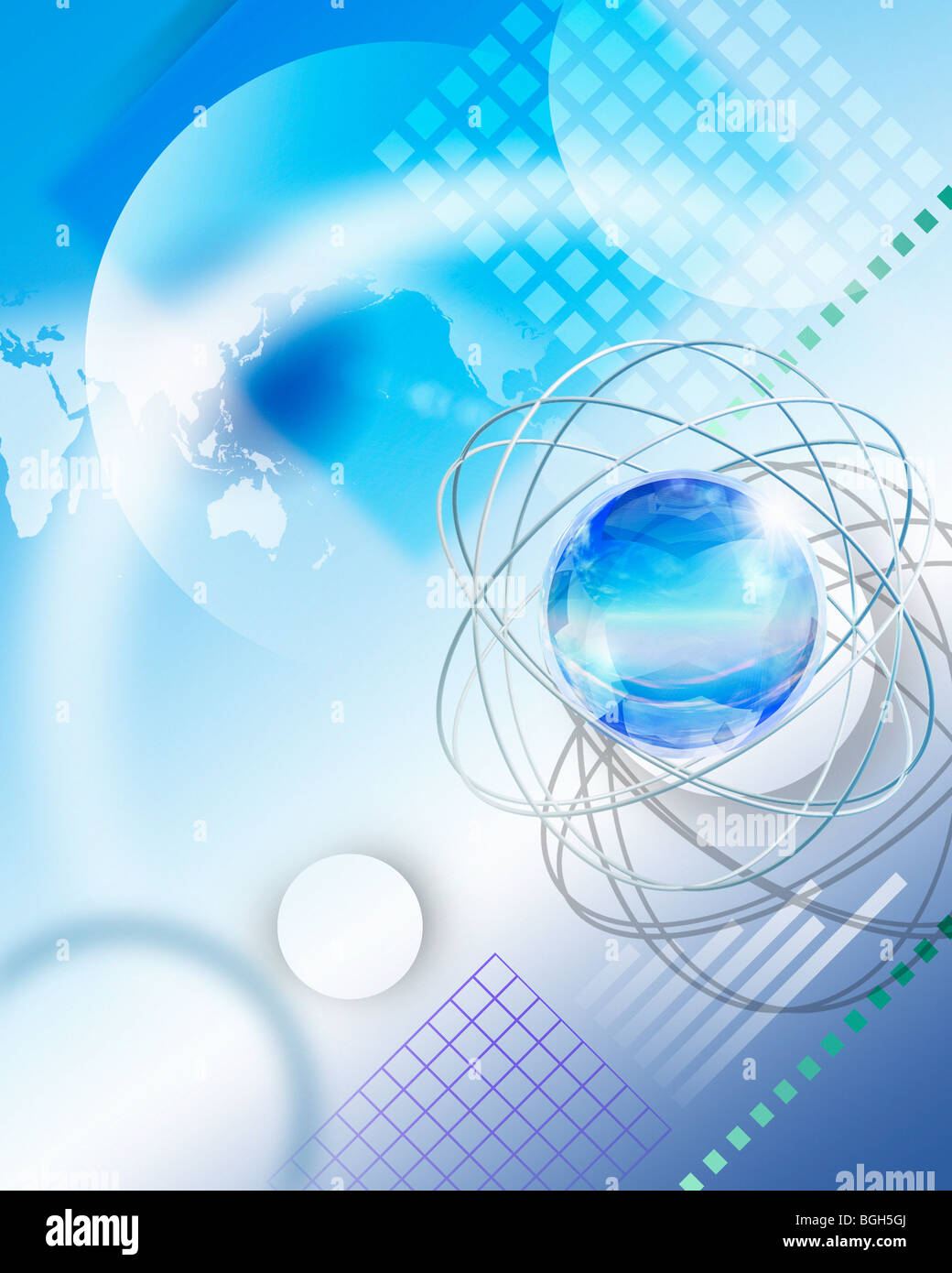 Abstract illustration global business technology Banque D'Images