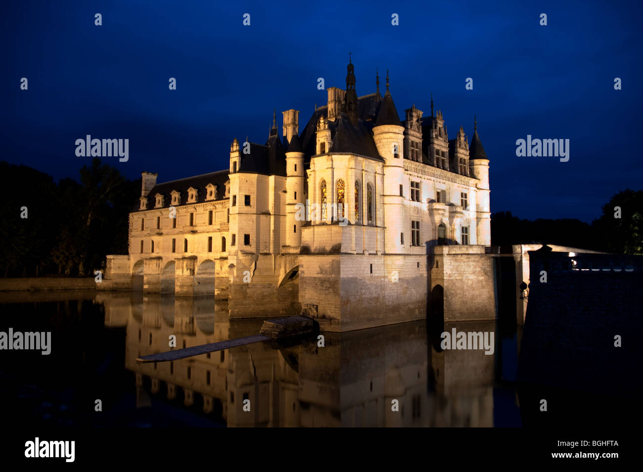 Château de Chenonceau dans la vallée de la Loire, France Banque D'Images