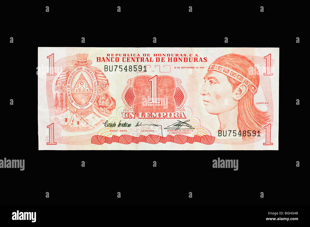 Billet de Honduras Banque D'Images