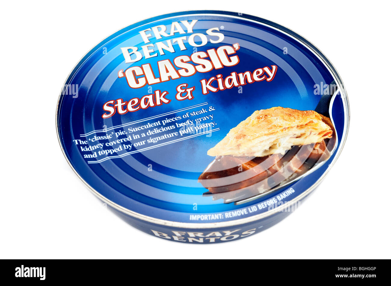 Tin de Fray Bentos steak and kidney pie classique Banque D'Images