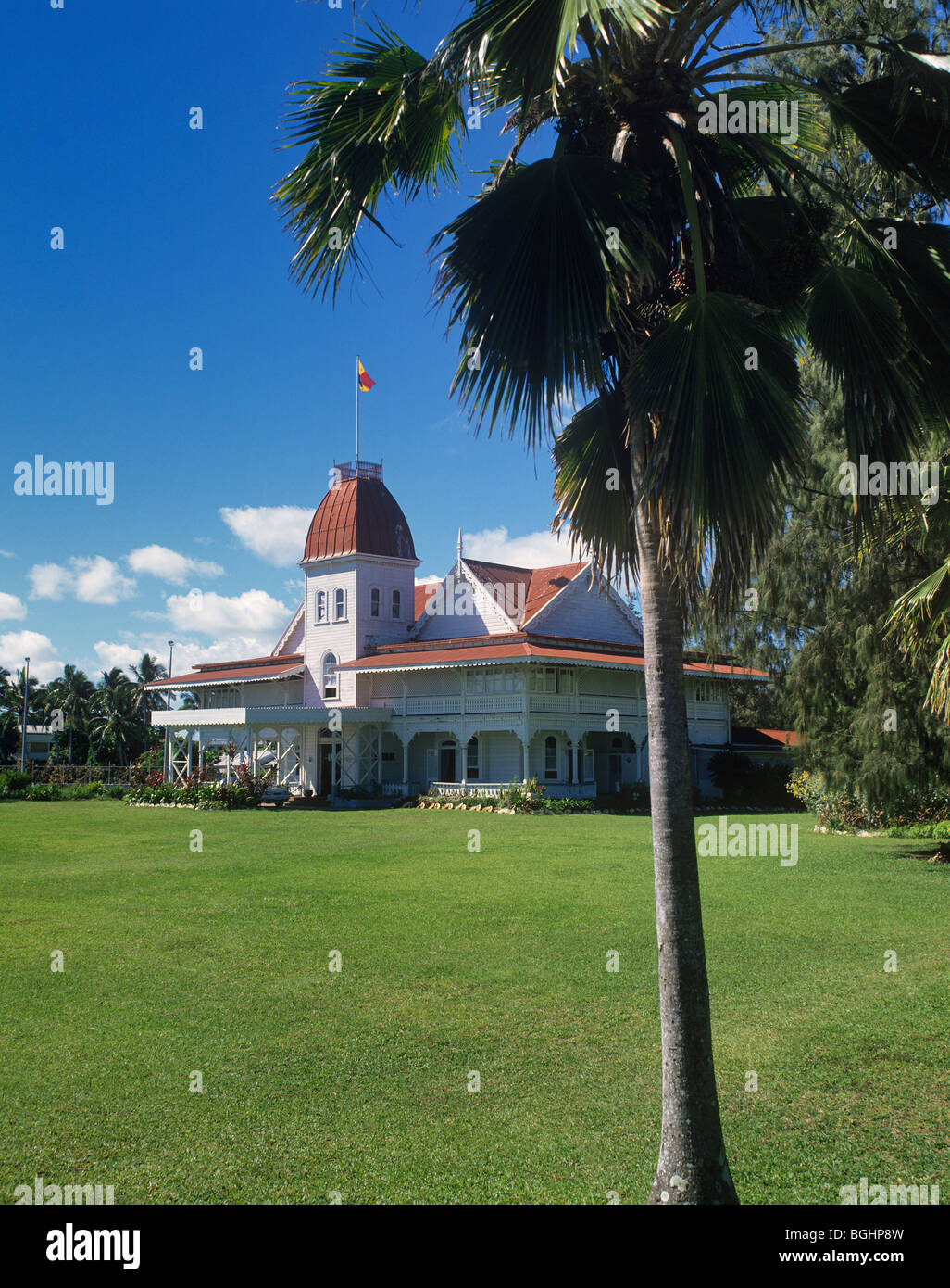 Royaume de Tonga, l'île de Tongatapu, Nuku'alofa, vue sur le Palais Royal Banque D'Images