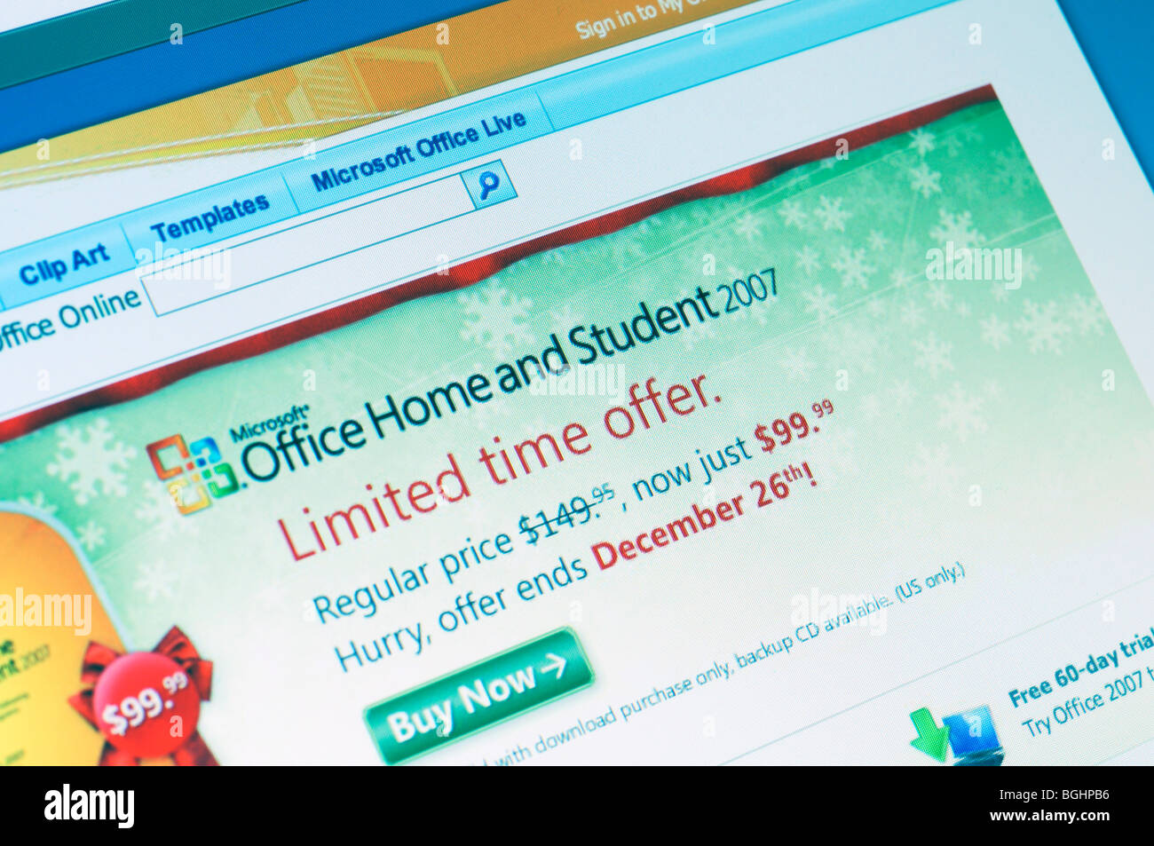 Microsoft Office Home and Student website Banque D'Images