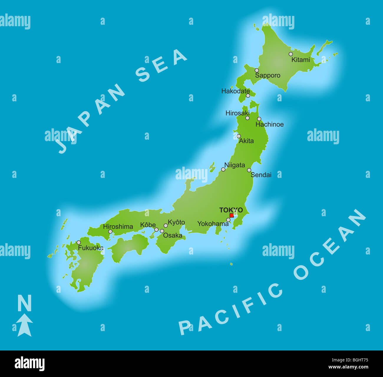 Map Of Japan Banque D Image Et Photos Alamy
