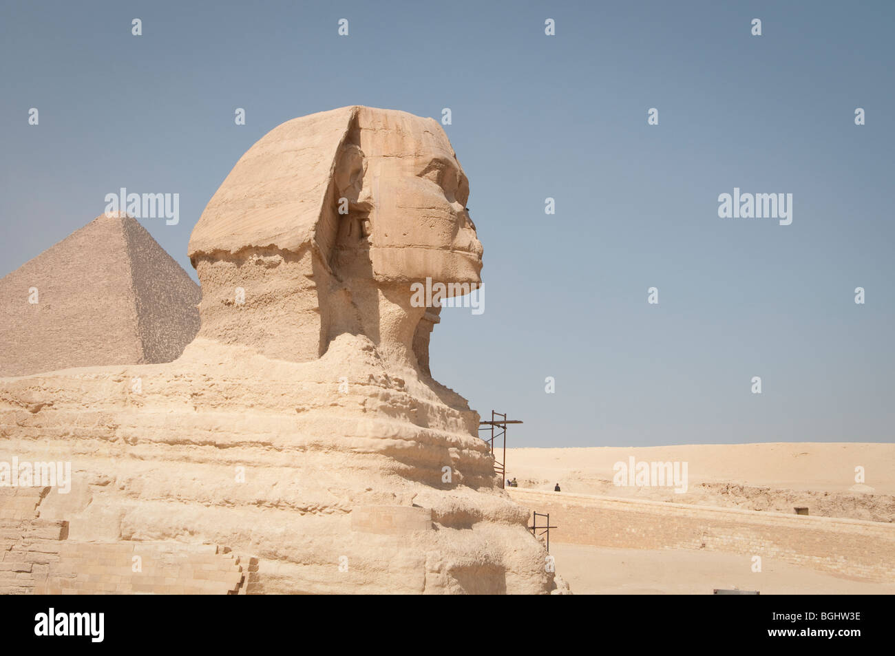 Le Sphinx et les pyramides de Gizeh, Le Caire, Egypte, Afrique du Sud Banque D'Images