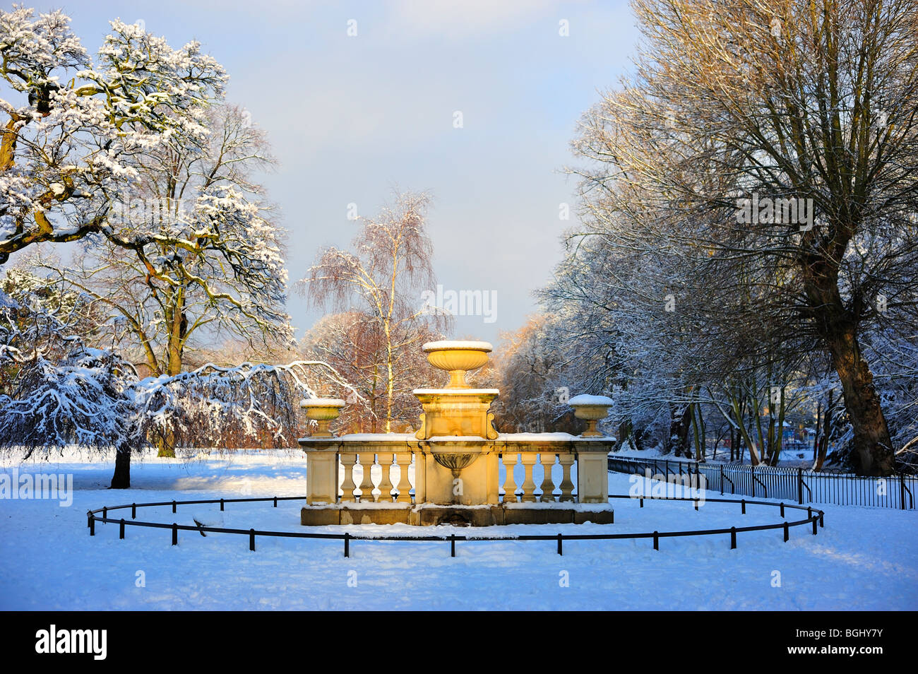Wardown Park, Luton en hiver Banque D'Images