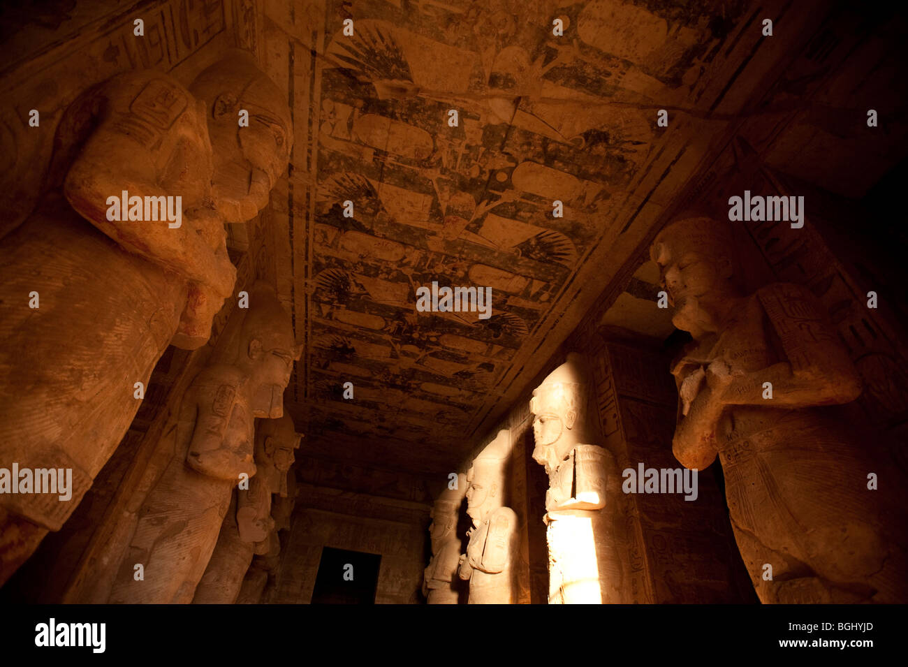 Temples déplacés à Abou Simbel, Egypte, Afrique du Sud Banque D'Images