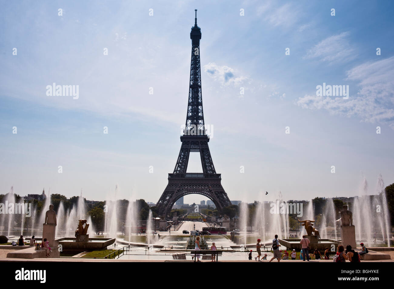 L'affichage classique de la Tour Eiffel, Paris, France tourné le 20 août 2009 Banque D'Images