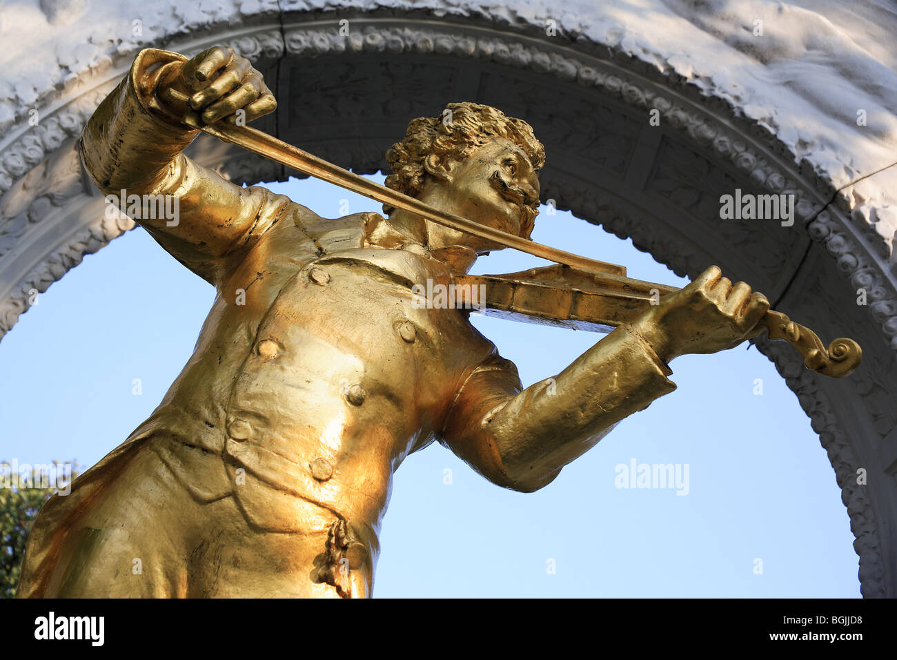 Statue de Johann Strauss dans le Stadtpark, Vienne, Autriche Banque D'Images