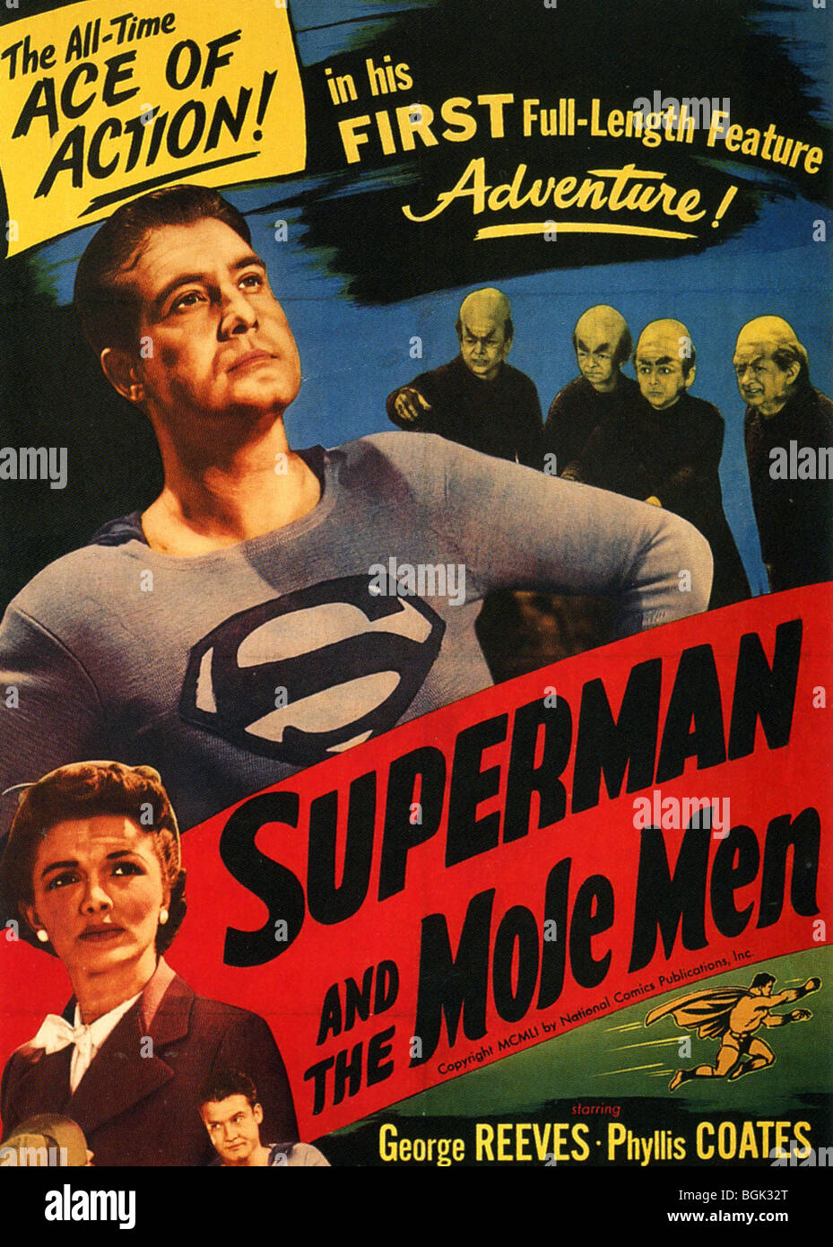SUPERMAN ET LA MOLE MEN - Poster pour 1951 Lippert film avec George Reeves Banque D'Images