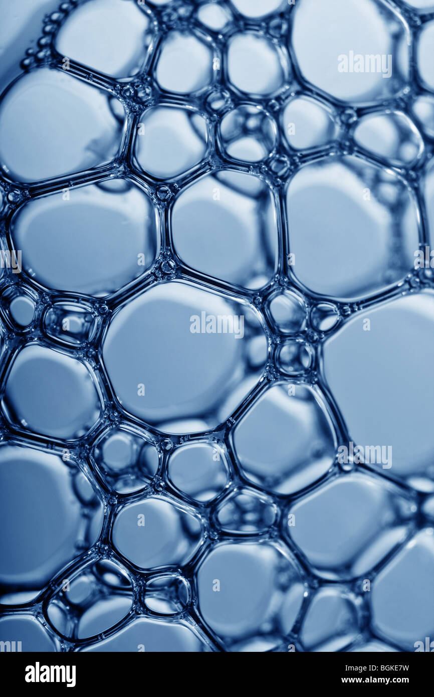 Macro d'une masse de bulles d'eau Banque D'Images