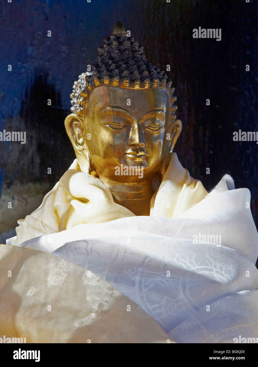 Petit Bouddha en or l'himalaya Asie Népal Gokyo Banque D'Images