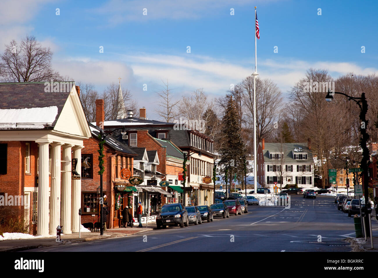 Noël sur Main Street - Concord, Massachusetts, États-Unis Banque D'Images
