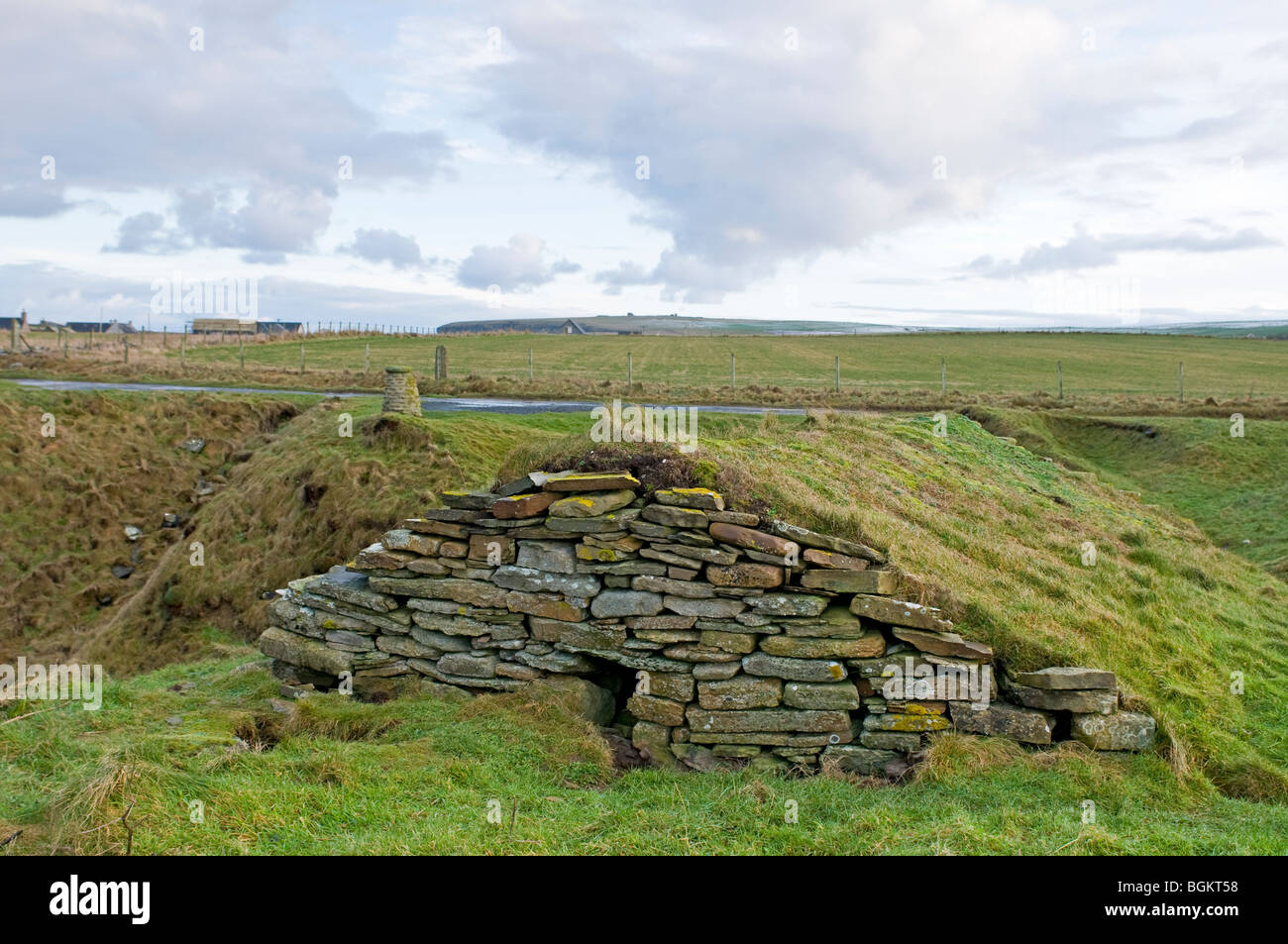 La cabane de pêcheurs sur le sentier du littoral à l'os de baleine sur Orkney Birsay Continent. 5865 SCO Banque D'Images