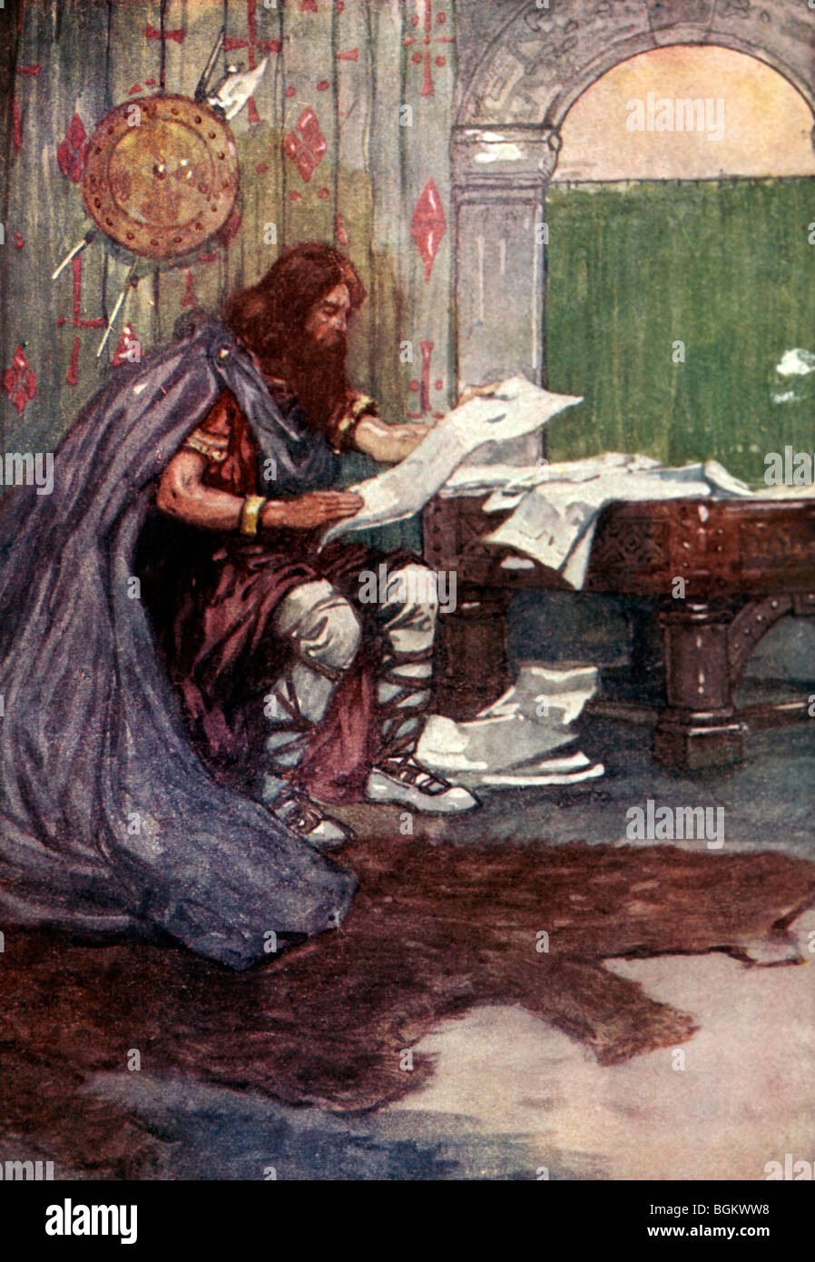 Roi Alfred le Grand IXe siècle, roi anglo-saxon de Wessex Reading Banque D'Images
