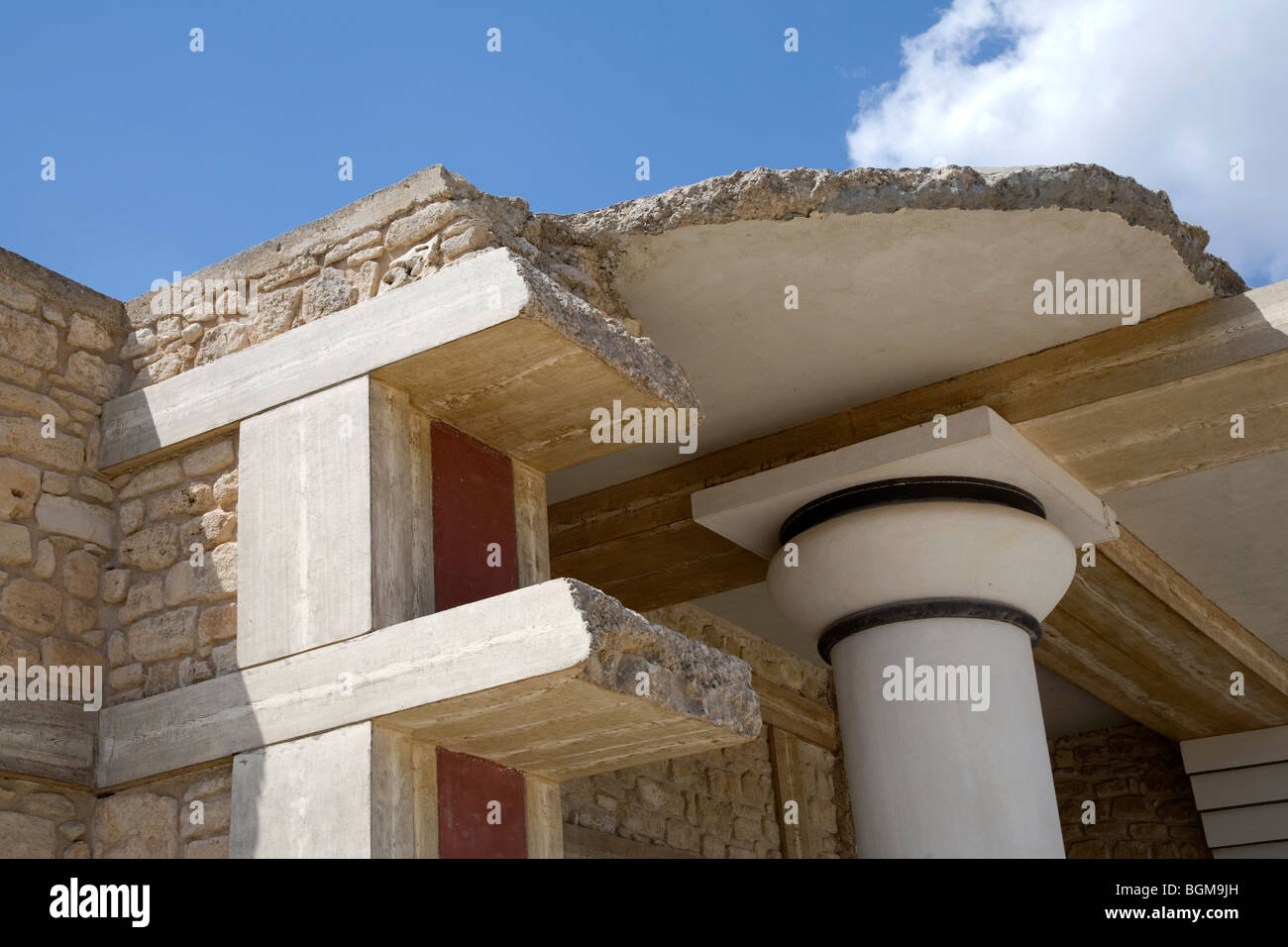 Détail de la ruines du palais de Knossos, Crète, Grèce, Europe Banque D'Images
