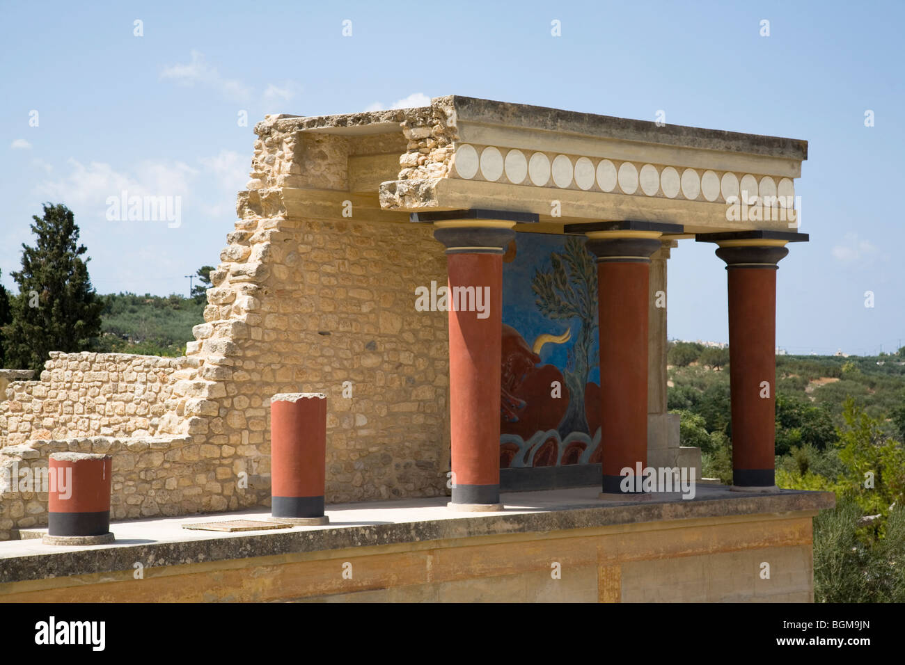 Site archéologique du palais de Knossos, Crète, Grèce, Europe, Méditerranée Banque D'Images