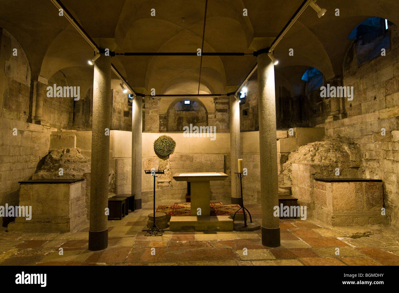 Crypte, Duomo, Trento, Italie Banque D'Images