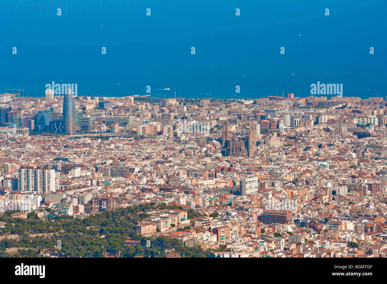 Barcelone - point de vue le plus élevé de Tibidabo Amusement Park Banque D'Images