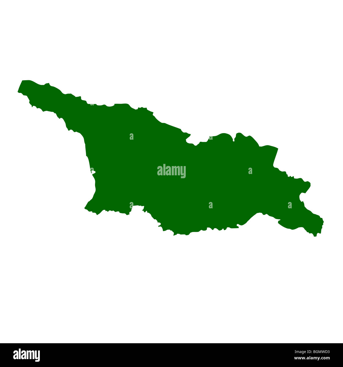 La Géorgie site isolé sur fond blanc. Banque D'Images