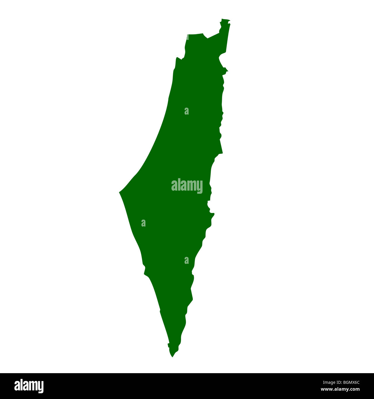 Israël et Cisjordanie site isolé sur fond blanc. Banque D'Images