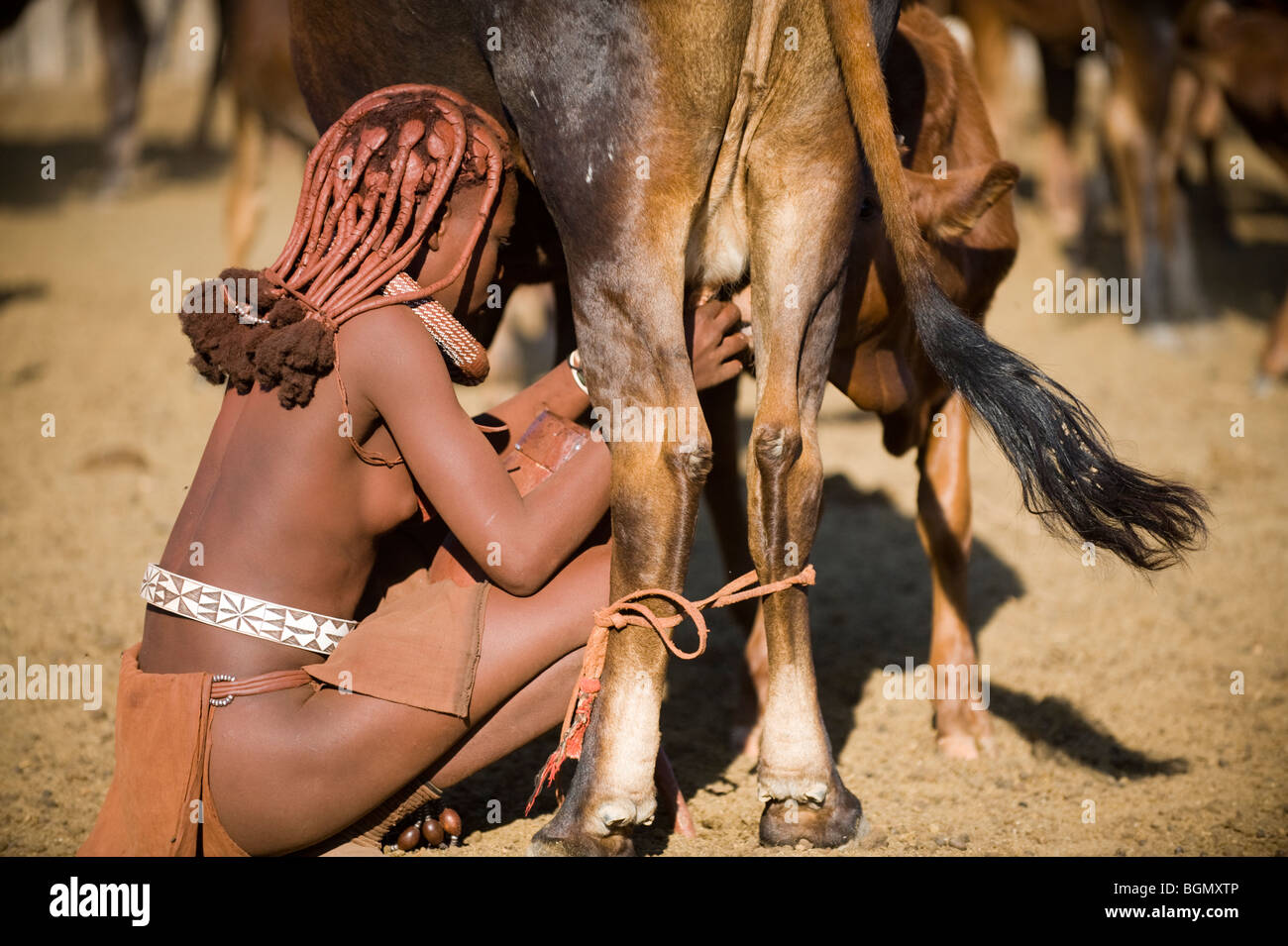 Femme Himba micro gc, Namibie Banque D'Images