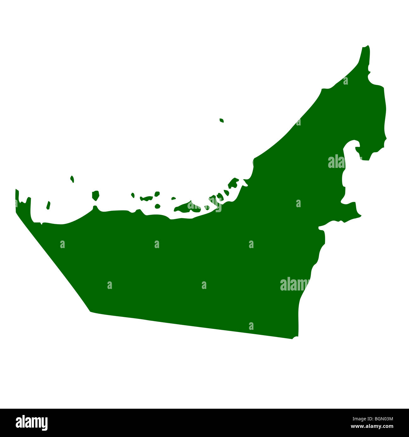 Emirats Arabes Unis site isolé sur fond blanc. Banque D'Images