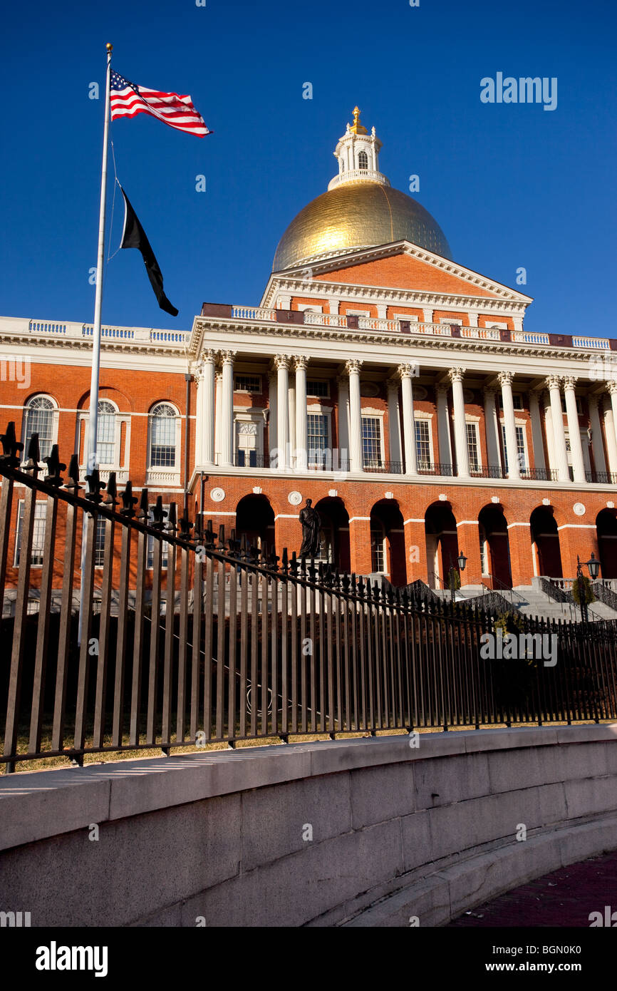 La State House, bâtiment de Capitol à Boston, Massachusetts, USA Banque D'Images