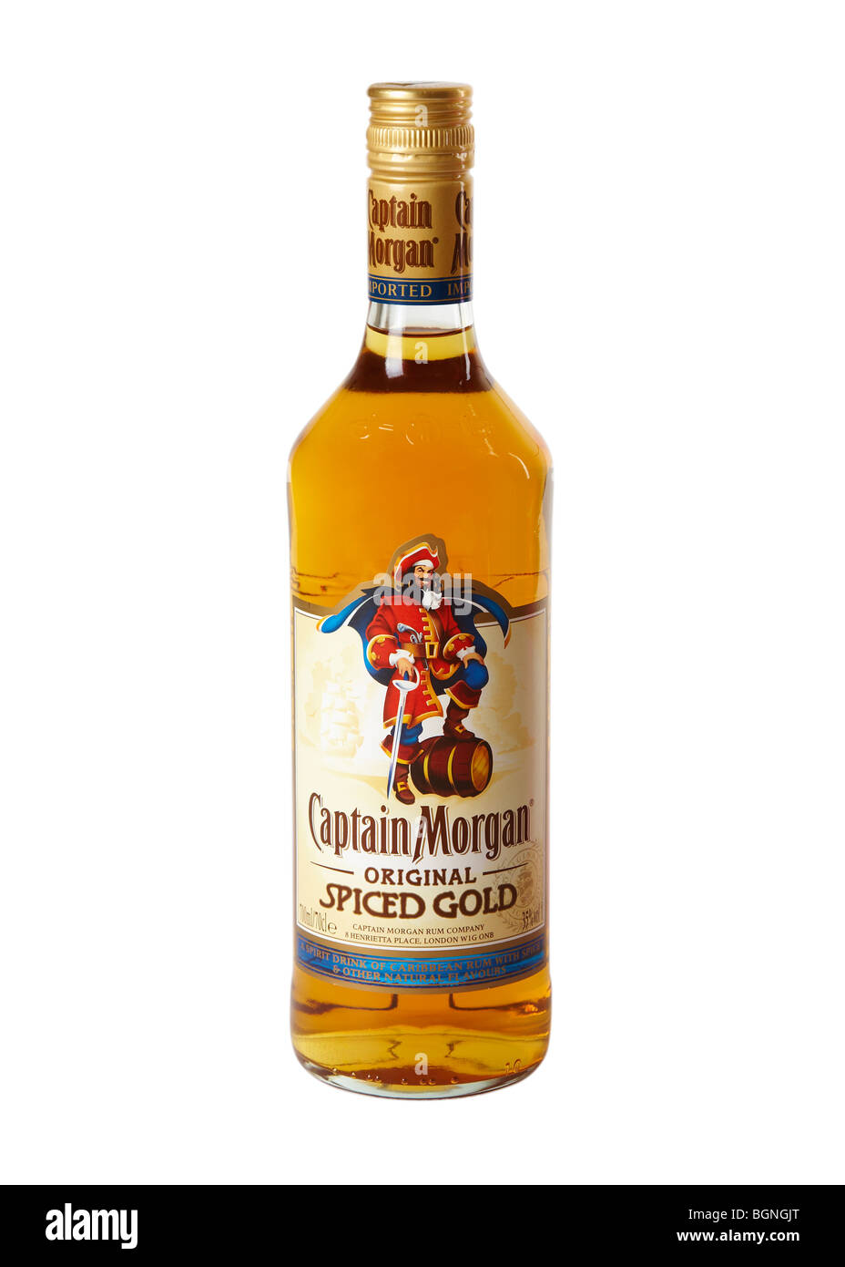 Rhum Captain Morgan Spiced originale bouteille d'Or Banque D'Images