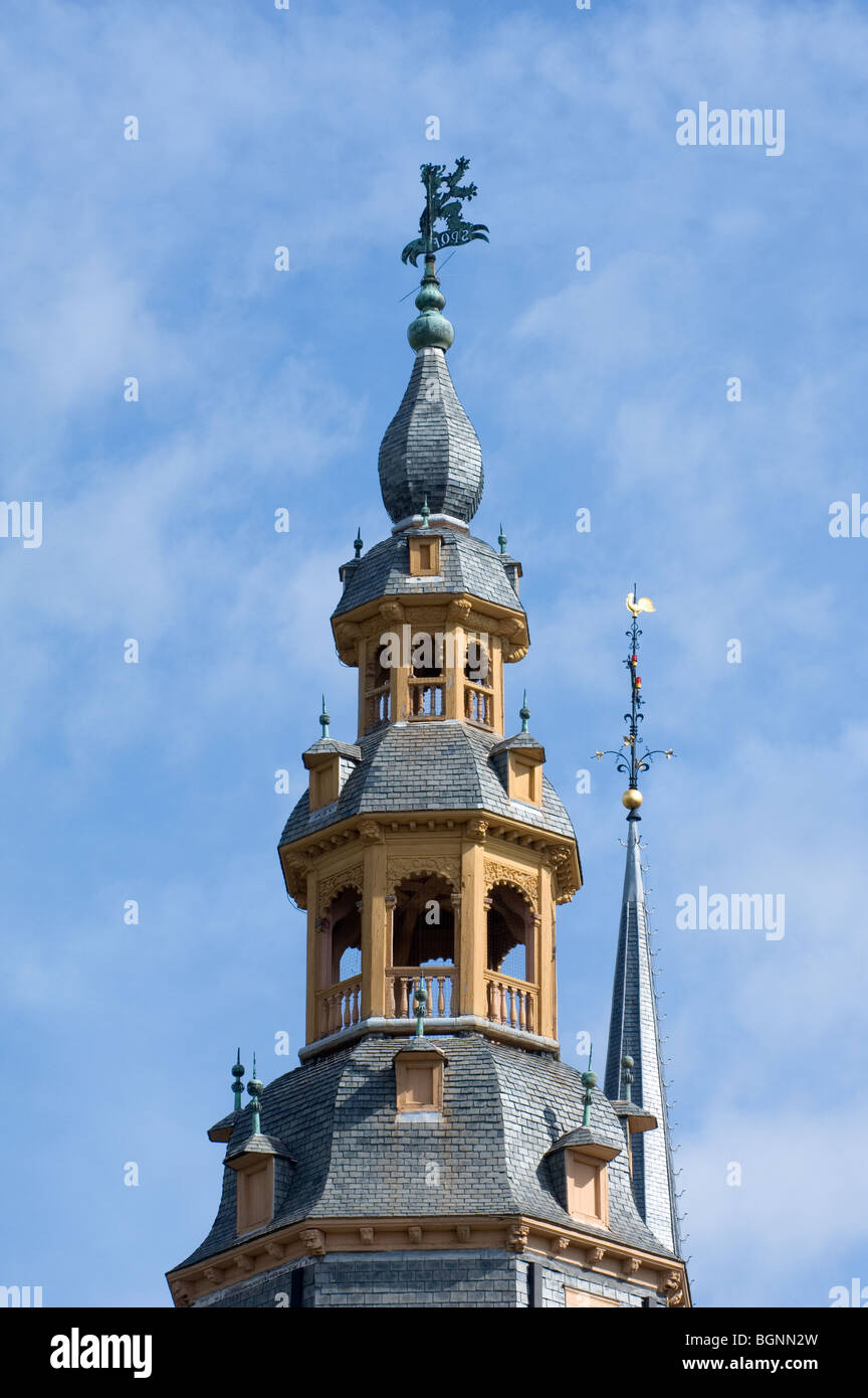 La tour du beffroi, Veurne / Furnes, Flandre occidentale, Belgique Banque D'Images