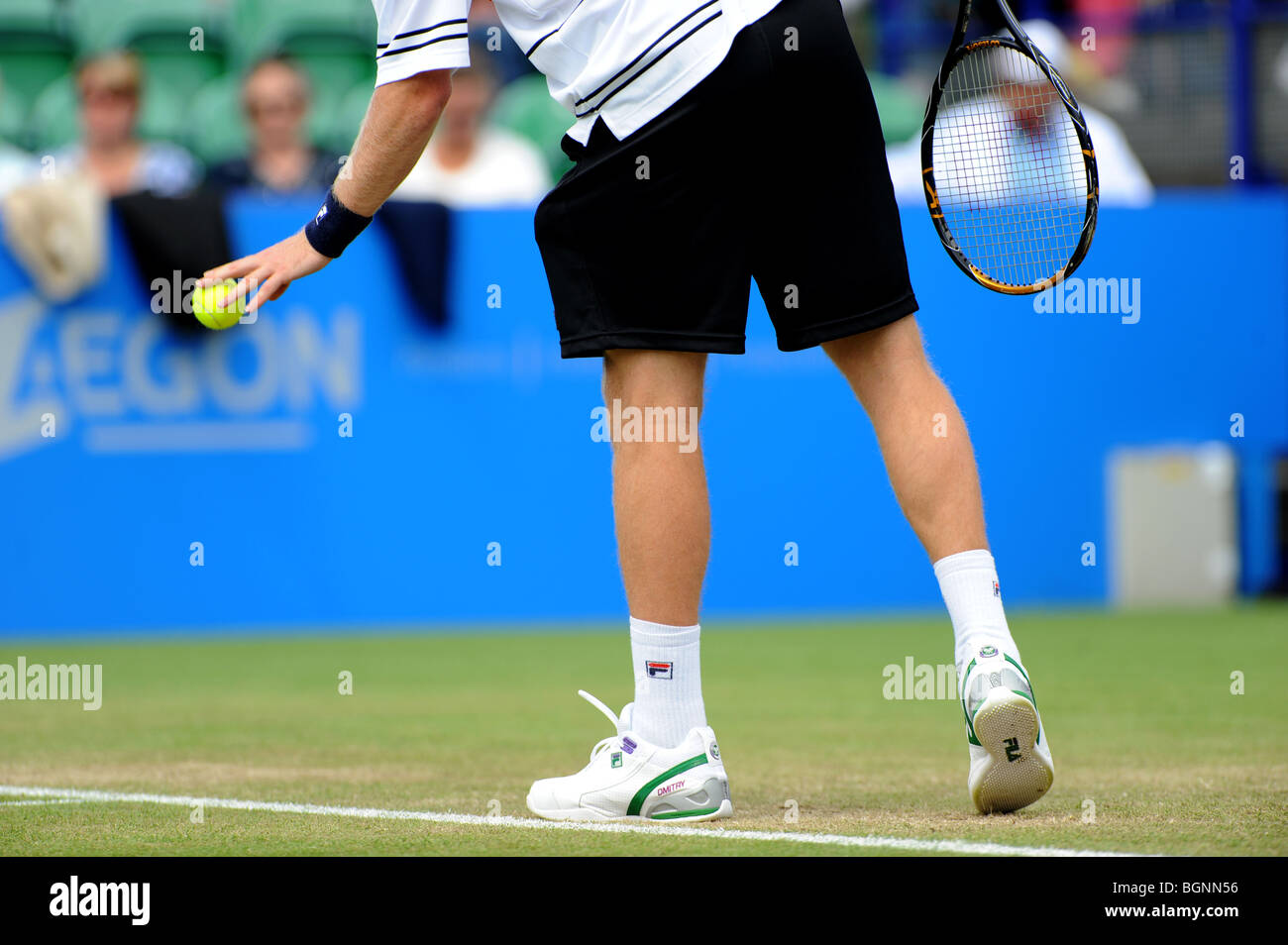 Dmitry Tursunov en action à l'Aegon International 2009 tournois de tennis du Devonshire Park à Eastbourne Banque D'Images